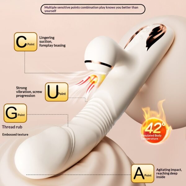 Ji Yu telescopic heating vibrator female sex toys low noise silicone products 50 decibels