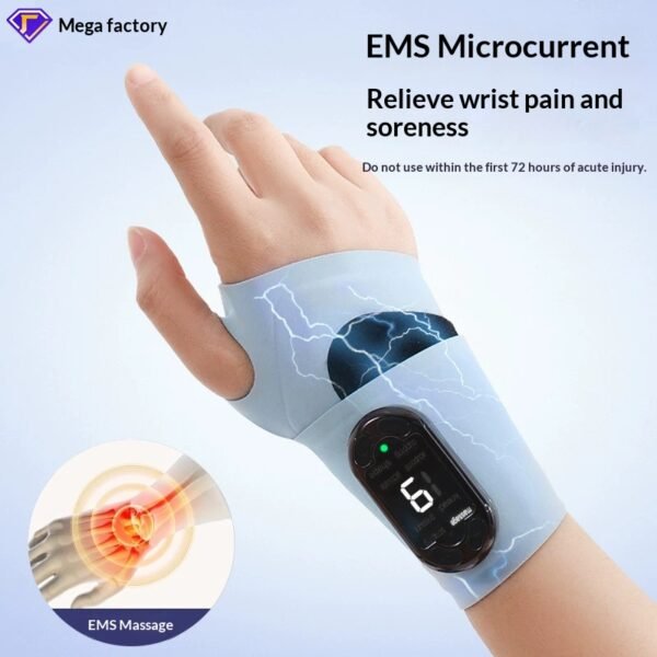 Cross-border EMS intelligent adjustable hand wrist massage instrument wrist hot compress tendon sheath full wrist electric massager