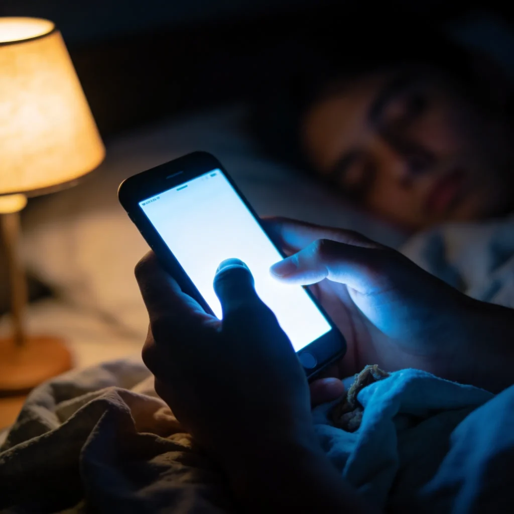 blue light sleep phone at night