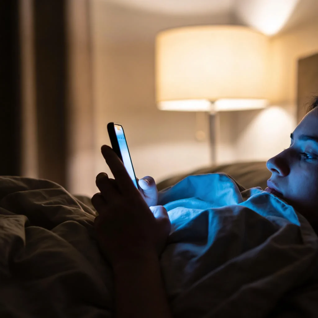 blue light sleep phone at night