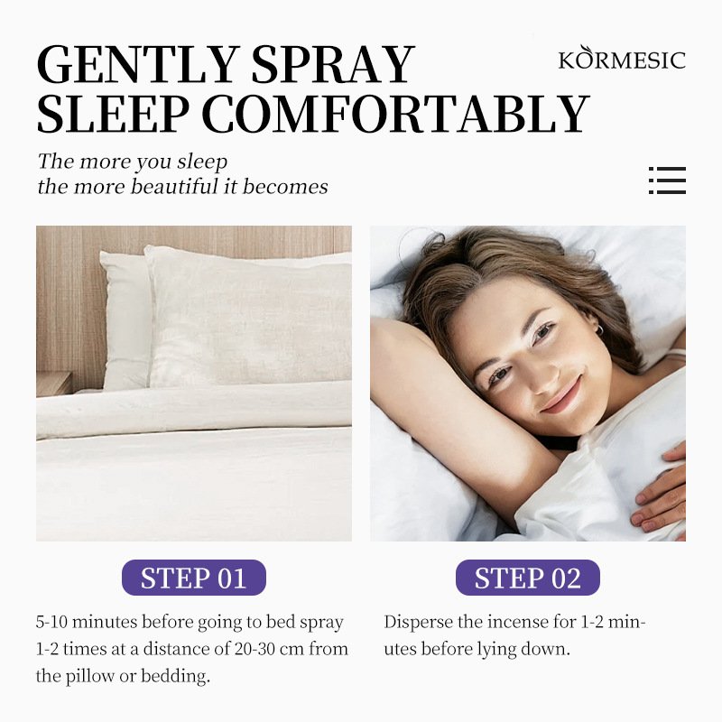 KORMESIC Restful Sleep Lavender Pillow Spray, natural aromatherapy mist for better sleep, stress relief and deep relaxation
